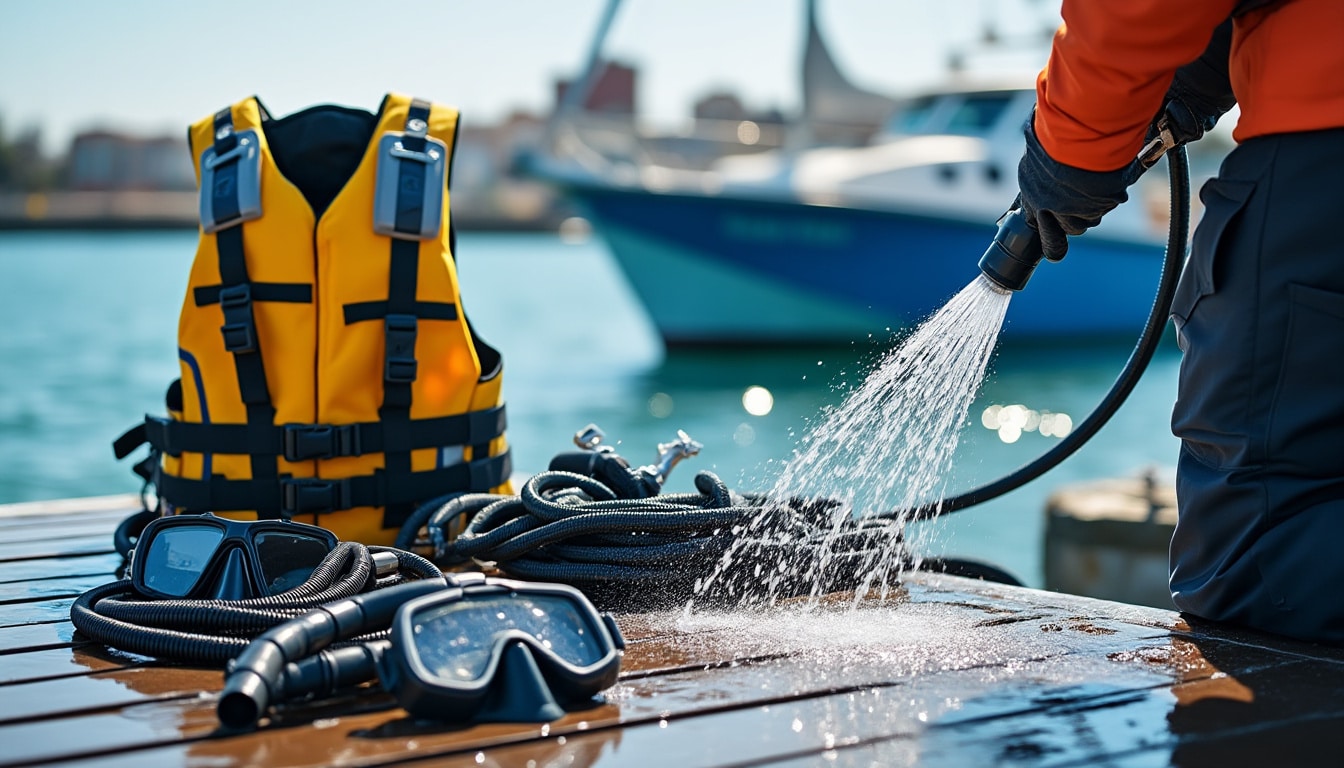 Entretenir son matériel après une sortie en mer : le rinçage